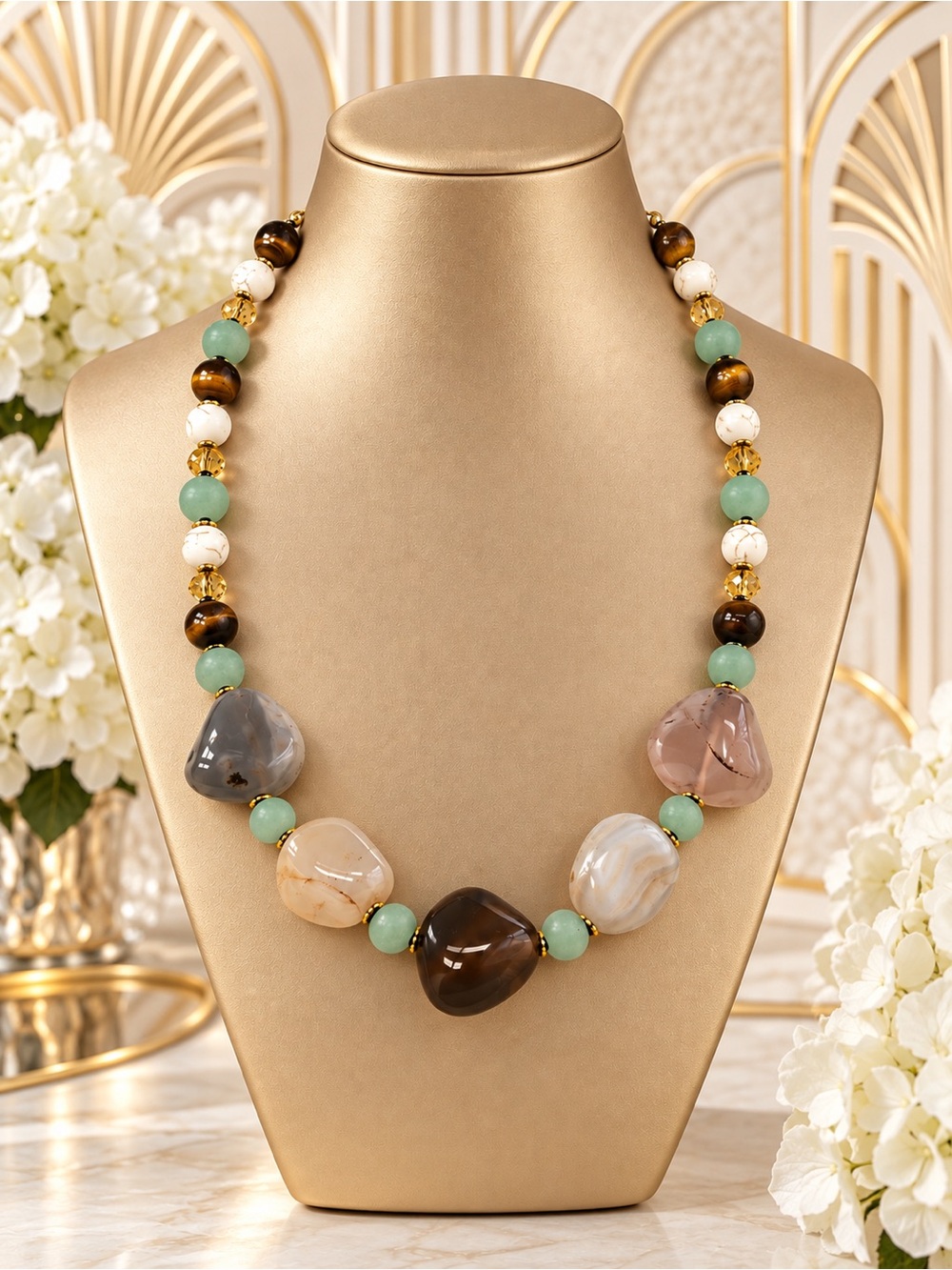 🆕❤️ Semi Precious Statement Necklace